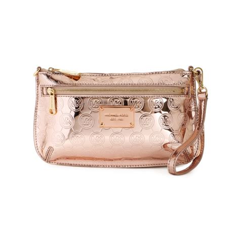 michael kors jet set rose gold wristlet|jet set crossover wristlet.